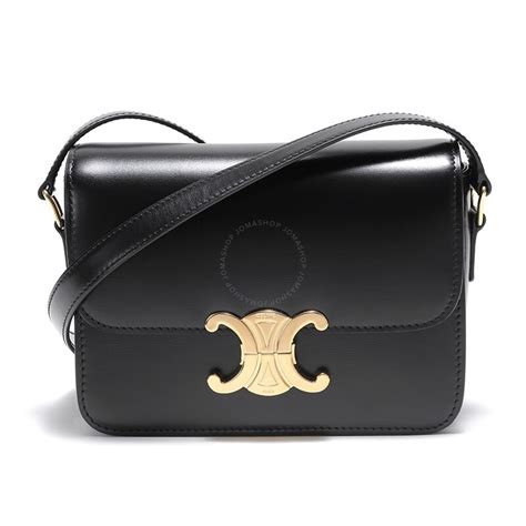 women celine teen triomphe bag in shiny calfskin leather|Women's Teen Triomphe bag in shiny calfskin .